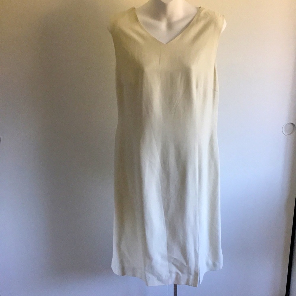Ivory Tommy Bahama Sz 12 Linen Lined Dress V-Neck